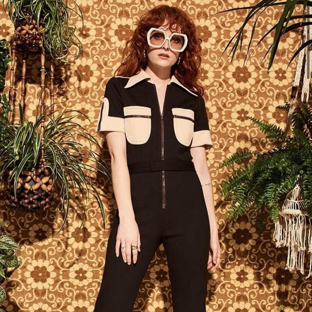 The Hippie Shake Brown Flare Leg Retro 70s Jumpsuit 4 NO BELT